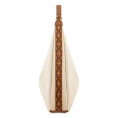 WG233-3027  Wrangler Aztec Embroidered Large Hobo Bag- Beige