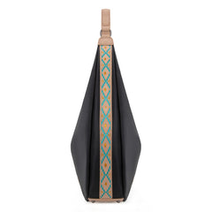 WG233-3027  Wrangler Aztec Embroidered Large Hobo Bag- Black
