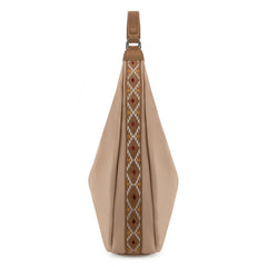 WG233-3027  Wrangler Aztec Embroidered Large Hobo Bag- Tan