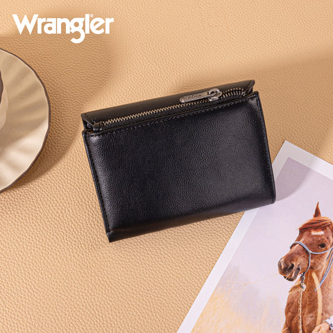 WG263-W076BK   Wrangler Tri-Fold Wallet  - Black