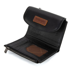 WG263-W076BK   Wrangler Tri-Fold Wallet  - Black