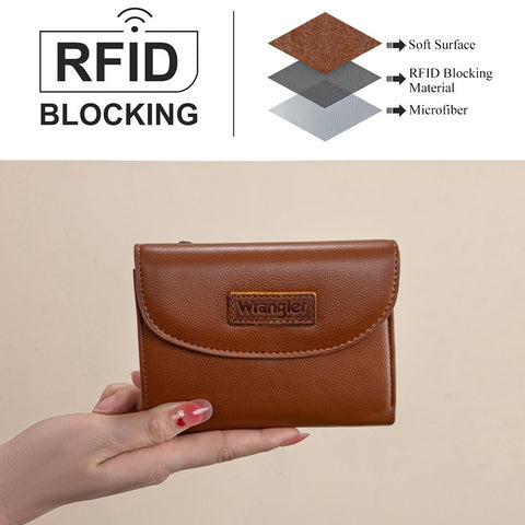 WG263-W076BR   Wrangler Tri-Fold Wallet  - Brown