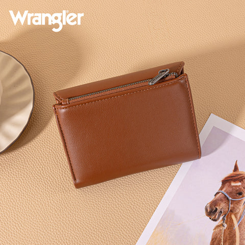 WG263-W076BR   Wrangler Tri-Fold Wallet  - Brown