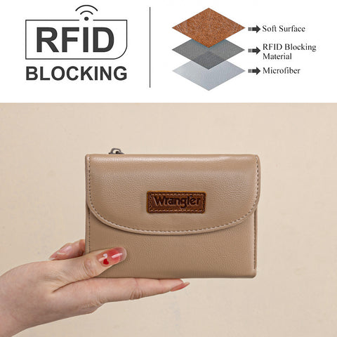 WG263-W076KH   Wrangler Tri-Fold Wallet  - Khaki