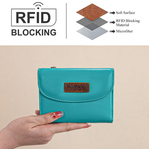 WG263-W076TQ    Wrangler Tri-Fold Wallet  -Turquoise