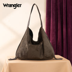 WG239-9182  Wrangler Fringe Floral Tooled Hobo Bag- Green