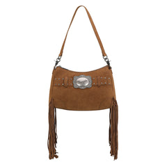 WG241-2022  Wrangler Fringe Buckle Hobo Bag/Crossbody Bag - Brown