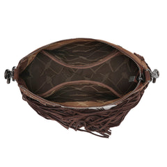 WG241-2022  Wrangler Fringe Buckle Hobo Bag/Crossbody Bag - Coffee
