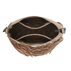 WG241-2022  Wrangler Fringe Buckle Hobo Bag/Crossbody Bag - Tan