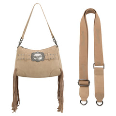 WG241-2022  Wrangler Fringe Buckle Hobo Bag/Crossbody Bag - Tan