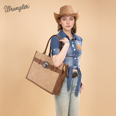 WG250G-8119TN    Wrangler Buckle Concealed Carry Large Tote-Tan