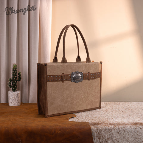 WG250G-8119TN    Wrangler Buckle Concealed Carry Large Tote-Tan