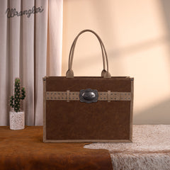 WG250G-8119BR     Wrangler Buckle Concealed Carry Large Tote-Brown