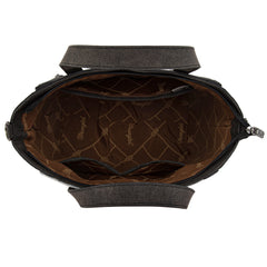WG252-8012  Wrangler Genuine Hair-On Cowhide  Wide Tote/Crossbody Black