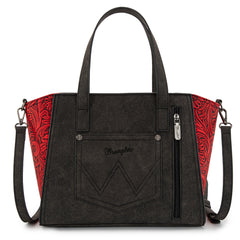 WG252-8012  Wrangler Genuine Hair-On Cowhide  Wide Tote/Crossbody- Red