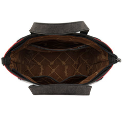 WG252-8012  Wrangler Genuine Hair-On Cowhide  Wide Tote/Crossbody- Red