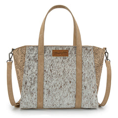 WG252-8012  Wrangler Genuine Hair-On Cowhide  Wide Tote/Crossbody - Tan