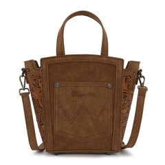 WG252-8014  Wrangler Genuine Hair-On Cowhide Tote/Crossbody - Brown