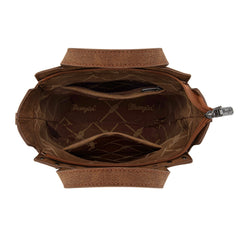 WG252-8014  Wrangler Genuine Hair-On Cowhide Tote/Crossbody - Brown