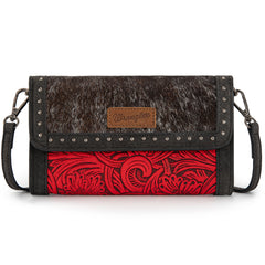 WG252-C012  Wrangler Genuine Cowhide Wallet/Wristlet/Crossbody Bag - Red