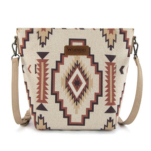 WG261-2003TN Wrangler Aztec Print Crossbody Bag - Tan
