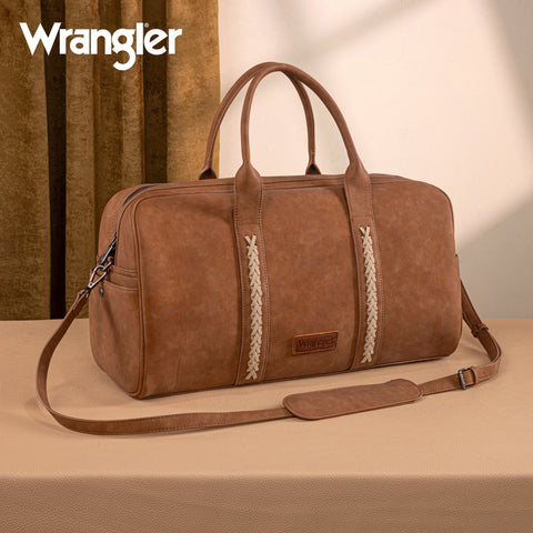 WG262-5110 Wrangler Whipstitch  Collection Duffle Bag -Brown (ONLINE-EXCLUSIVE)