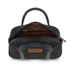 WG262-522  Wrangler Whipstitch Collection Mini Satchel/Crossbody Bag - Black