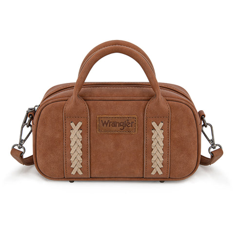 WG262-522  Wrangler Whipstitch Collection Mini Satchel/Crossbody Bag - Brown)