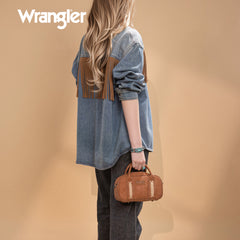 WG262-522  Wrangler Whipstitch Collection Mini Satchel/Crossbody Bag - Brown)