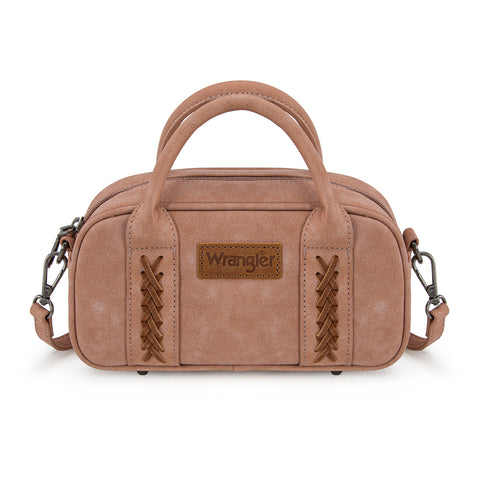 WG262-522  Wrangler Whipstitch Collection Mini Satchel/Crossbody Bag - Dark Pink
