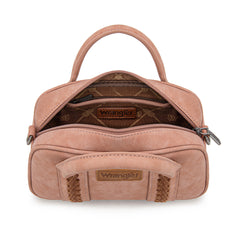 WG262-522  Wrangler Whipstitch Collection Mini Satchel/Crossbody Bag - Dark Pink