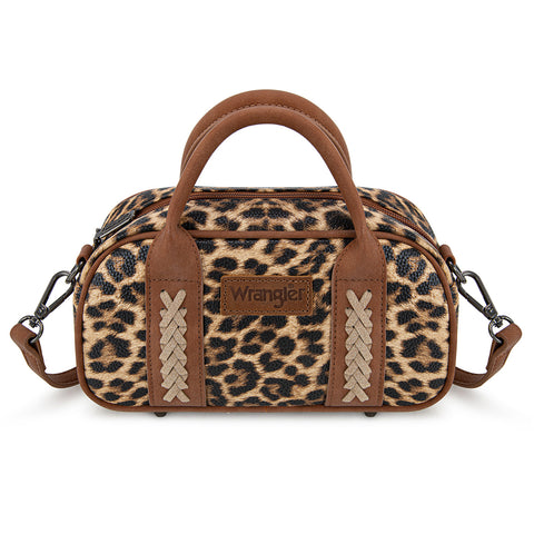 WG262-522  Wrangler Whipstitch Collection Mini Satchel/Crossbody Bag - Leopard