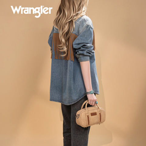 WG262-522  Wrangler Whipstitch Collection Mini Satchel/Crossbody Bag - Tan