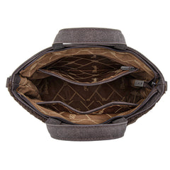 WG263-2002  Wrangler Sherpa Aztec Sherpa Tote/Crossbody - Coffee