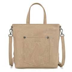 WG263-2002  Wrangler Sherpa Aztec Sherpa Tote/Crossbody - Tan