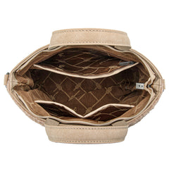 WG263-2002  Wrangler Sherpa Aztec Sherpa Tote/Crossbody - Tan