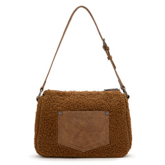 WG263-2022  Wrangler Sherpa Aztec Sherpa Hobo/Shoulder Bag - Brown