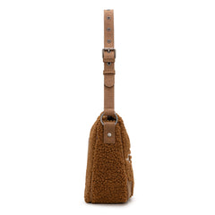 WG263-2022  Wrangler Sherpa Aztec Sherpa Hobo/Shoulder Bag - Brown