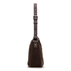 WG263-2022  Wrangler Sherpa Aztec Sherpa Hobo/Shoulder Bag - Coffee