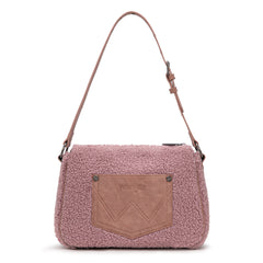 WG263-2022  Wrangler Sherpa Aztec Sherpa Hobo/Shoulder Bag - Dark Pink