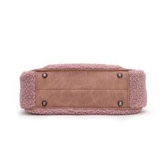 WG263-2022  Wrangler Sherpa Aztec Sherpa Hobo/Shoulder Bag - Dark Pink