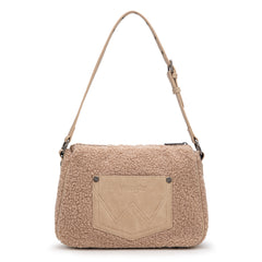 WG263-2022  Wrangler Sherpa Aztec Sherpa Hobo/Shoulder Bag - Tan