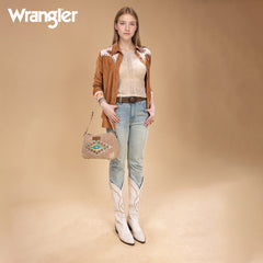 WG263-2022  Wrangler Sherpa Aztec Sherpa Hobo/Shoulder Bag - Tan