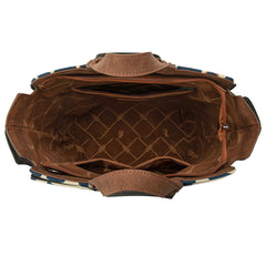 WG264-8014BR  Wrangler Cow Print Concealed Carry Tote/Crossbody - Brown