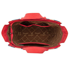 WG264-8014RD  Wrangler Cow Print Concealed Carry Tote/Crossbody - Red