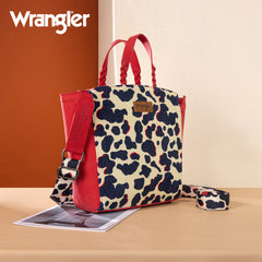 WG264-8014RD  Wrangler Cow Print Concealed Carry Tote/Crossbody - Red