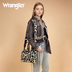 WG264-8120BK  Wrangler Cow Print Concealed Carry Tote/Crossbody -Black