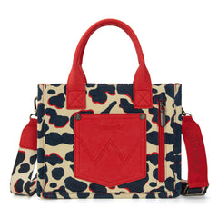 WG264-8120RD  Wrangler Cow Print Concealed Carry Tote/Crossbody -Red