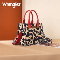 WG264-8120RD  Wrangler Cow Print Concealed Carry Tote/Crossbody -Red
