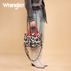 WG264-8120RD  Wrangler Cow Print Concealed Carry Tote/Crossbody -Red